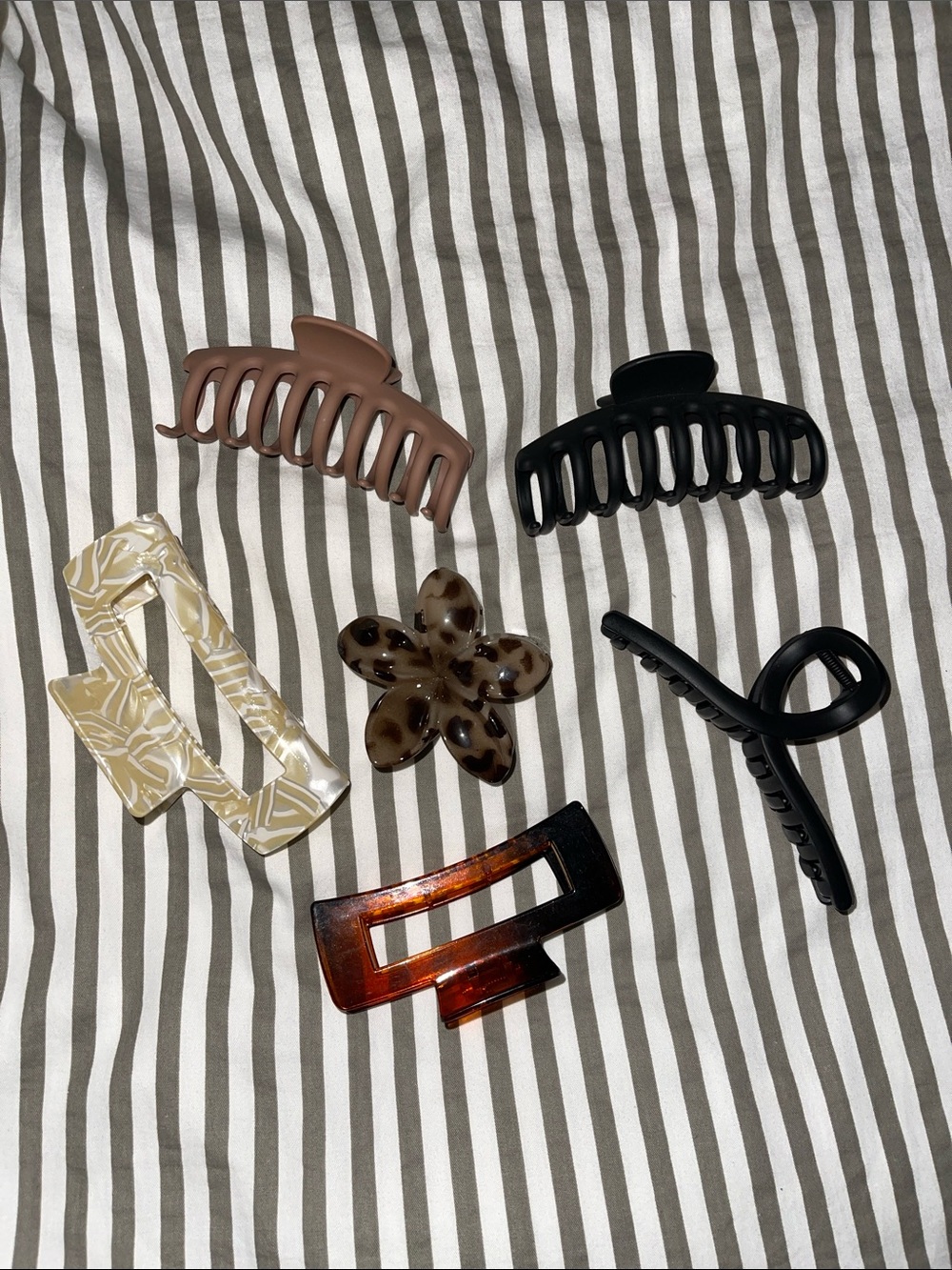 Set of 6 assorted claw clips